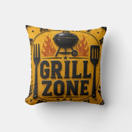 Grill Zone BBQ Grill Master Kitchen Rustic クッション (正面)