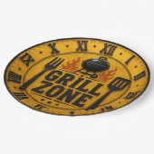 Grill Zone BBQ Grill Master Kitchen Rustic ペーパープレート (アングル)