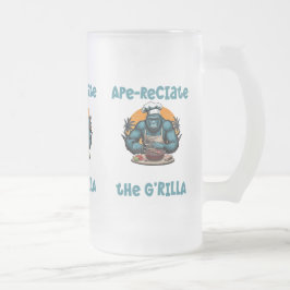 G'rilla Master を称えよう バーベキュー グリラー 楽しい駄洒落 フロストグラスビールジョッキ