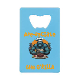 G'rilla Master BBQ グリルマスターを称えよう 面白いダジャレ クレジットカード栓抜き