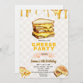 Grilled Cheese Birthday Party Invitation 招待状 (正面/裏面)