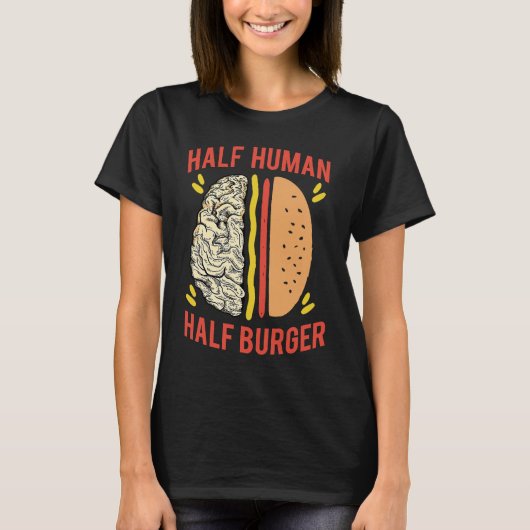 Grilled Cheese Burger  Half Human Half Fast Food B Tシャツ (正面)
