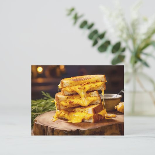Grilled Cheese Sandwich, layers of melted cheese b ポストカード (スタンド正面)