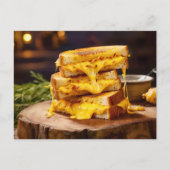 Grilled Cheese Sandwich, layers of melted cheese b ポストカード (正面)