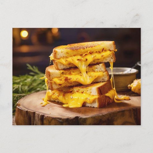 Grilled Cheese Sandwich, layers of melted cheese b ポストカード (正面)