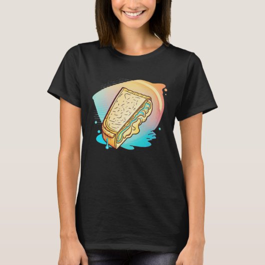 Grilled Cheese Vaporwave 90s and 80s Aesthetic Tシャツ (正面)