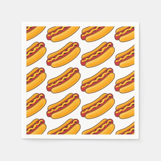 Grilled Hot Dog Pattern スタンダードカクテルナプキン (正面)