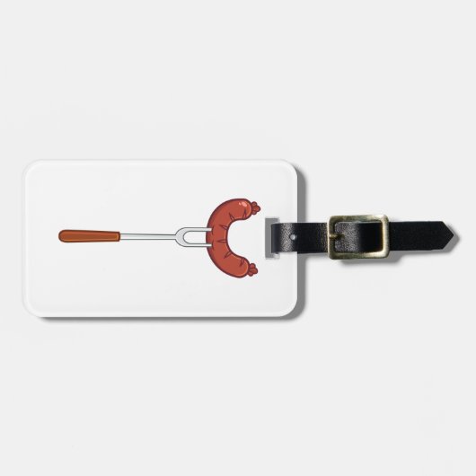 Grilled Sausage on BBQ Fork ラゲッジタグ (正面横)