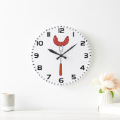 Grilled Sausage on BBQ Fork ラージ壁時計