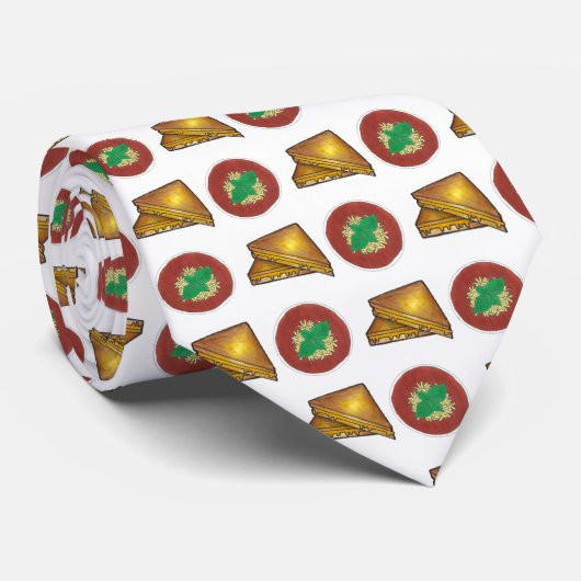 Grilled Toasted Cheese Sandwich Tomato Soup Foodie ネクタイ (ロール)