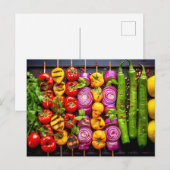 Grilled Vegetable. Array of beautifully charred ve ポストカード (正面/裏面)