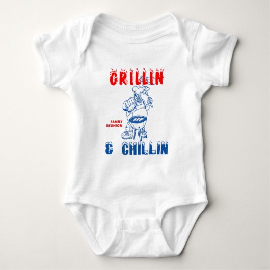 Grillin_Chillin ベビーボディスーツ (正面)