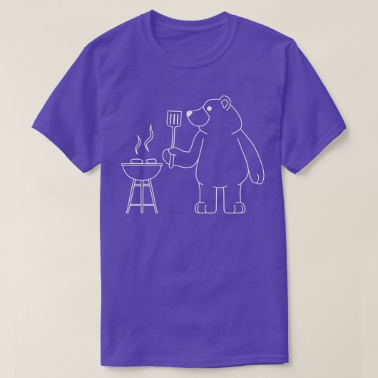 Grilling Bear Funny Barbecue Camper Nature Premium Tシャツ (デザイン正面)