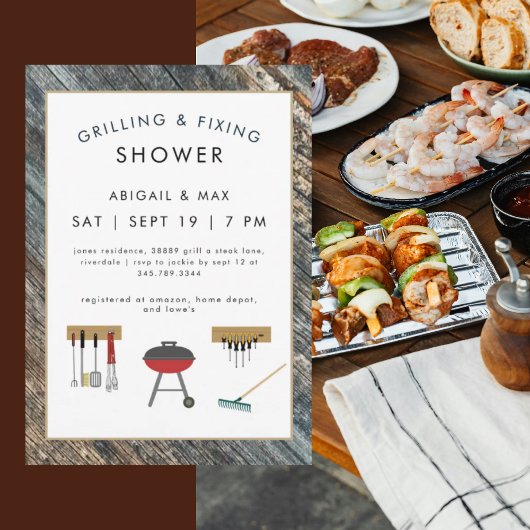 Grilling & Fixin Couples Wedding Shower III 招待状