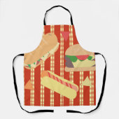 Grilling Party Hamburger Hotdog Sub Birthday Party エプロン (正面)