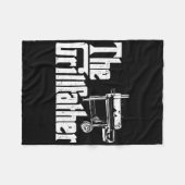 Grilling Smoker And Grill Chef Grillfather Grilled フリースブランケット (正面(横))