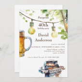 Grilling Surprise 40th Birthday Party 招待状 (正面/裏面)