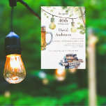 Grilling Surprise 40th Birthday Party 招待状<br><div class="desc">Grilling,  beer,  man birthday.  Surprise 40th Birthday Party invitation.  White background.  Backyard birthday party.</div>