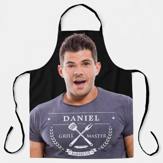 Grillmaster名モダンInstagram Photo Men's エプロン (正面)