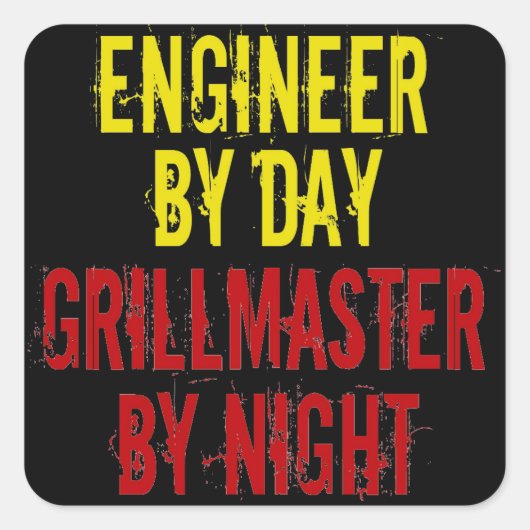 Grillmaster Engineer (黄色) スクエアシール (正面)