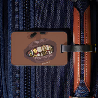 Grillz 美容、ゴールドグリルズ (Grillz) 歯の芸術 ラゲッジタグ