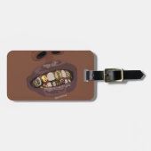 Grillz 美容、ゴールドグリルズ (Grillz) 歯の芸術 ラゲッジタグ (正面横)