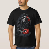 Grim Reaper calling on a red phone Tシャツ (正面)