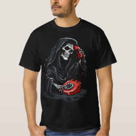 Grim Reaper calling on a red phone Tシャツ