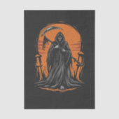 Grim Reaper Cartoon in Sunset Graveyard 薄葉紙 (正面)