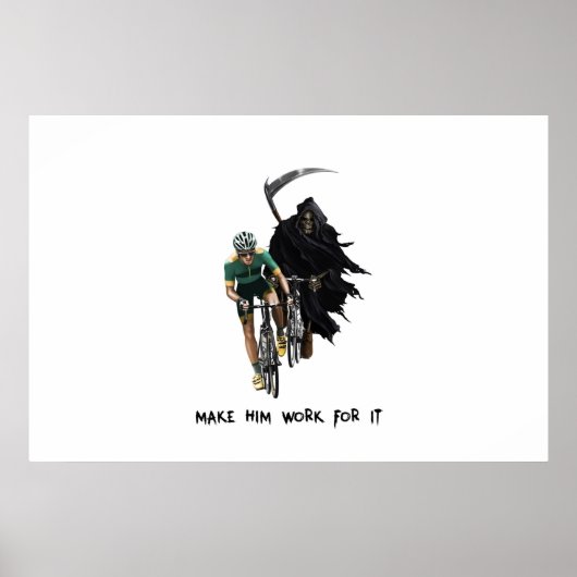 Grim Reaper Chasing Cyclist ポスター (正面)