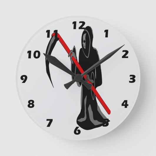 Grim Reaper Design ラウンド壁時計 (正面)