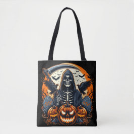 Grim Reaper Graveyard Spooky Pumpkins Halloween トートバッグ