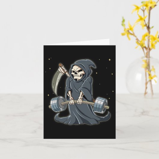 Grim Reaper Gym Weight Training Deadlift  カード (黄色い花)