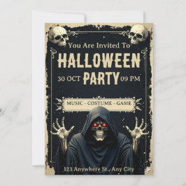 Grim Reaper Halloween Party Invitation 招待状