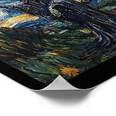 Grim Reaper Skeleton - Van Gogh Style - Starry Nig ポスター (角)