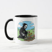 Grim Reaper watering flowers マグカップ (左)