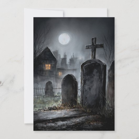 Grim Reaper with Cupcake Birthday Party Invitation 招待状 (裏面)