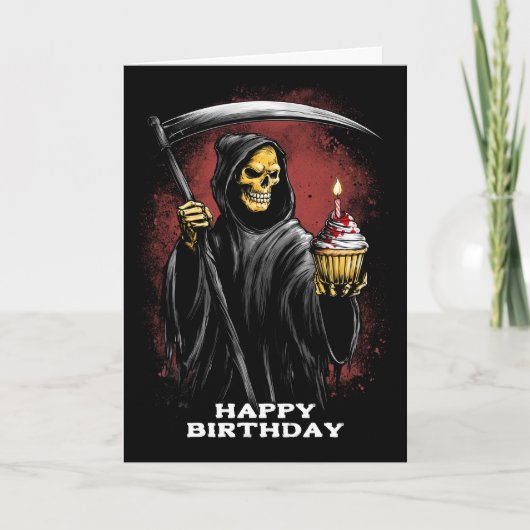 Grim Reaper with Scythe Birthday カード (正面)