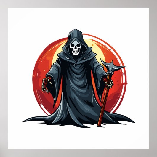 Grim Reaper with scythe death ポスター (正面)