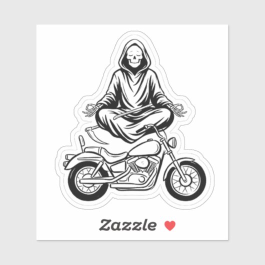 Grim Reaper Zen Decal — Meditating Biker Sticker シール (シート)