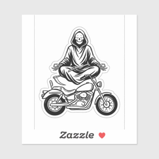 Grim Reaper Zen Decal — Meditating Biker Sticker シール (シート)