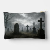 Grim Reaper Zippered Bag with Graveyard Design アクセサリーポーチ (裏面)