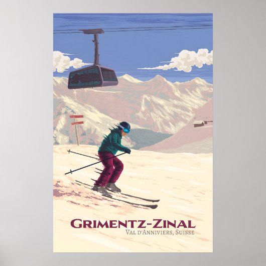 Grimentz-Zinal Ski Resort Travel Poster ポスター (正面)