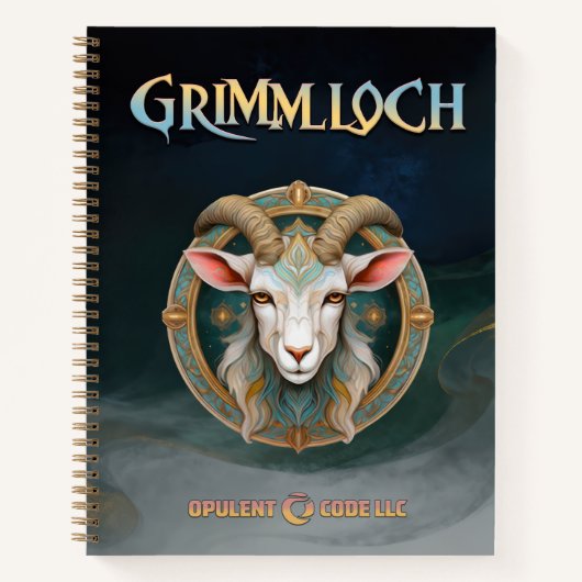 Grimmloch ヤギ エンブレム ファンタジーRPG ノートブック (正面)