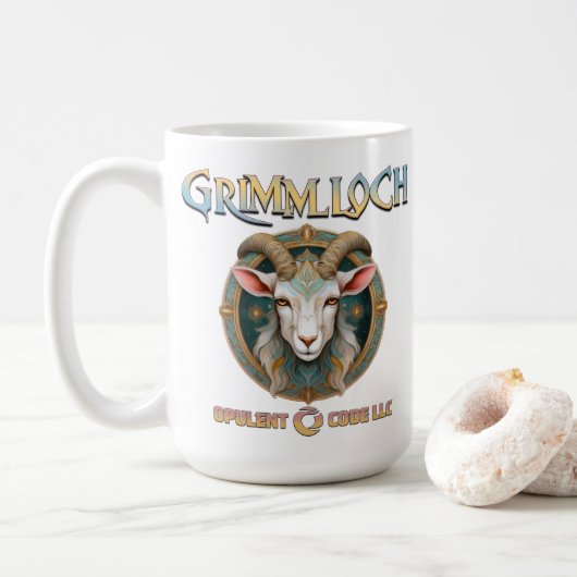 Grimmloch Goat Emblem Fantasy RPG コーヒーマグカップ (ドーナツ)