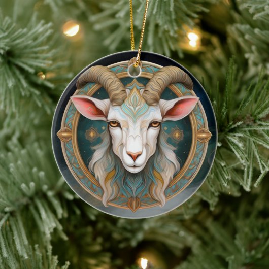 Grimmloch Goat Emblem Fantasy RPG セラミックオーナメント (ツリー)