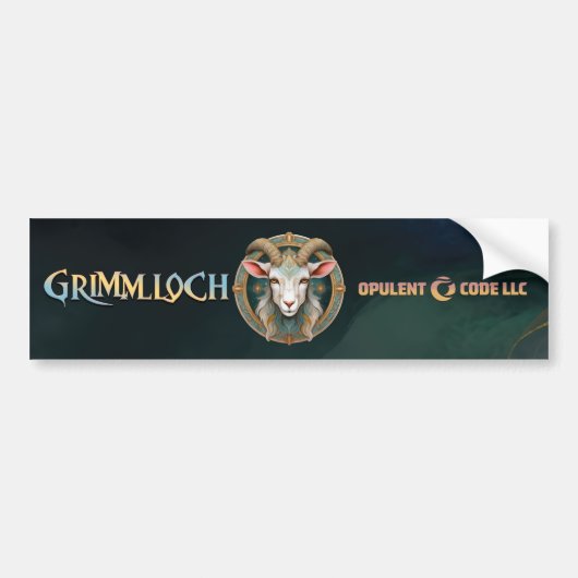 Grimmloch Goat Emblem Fantasy RPG バンパーステッカー (正面)