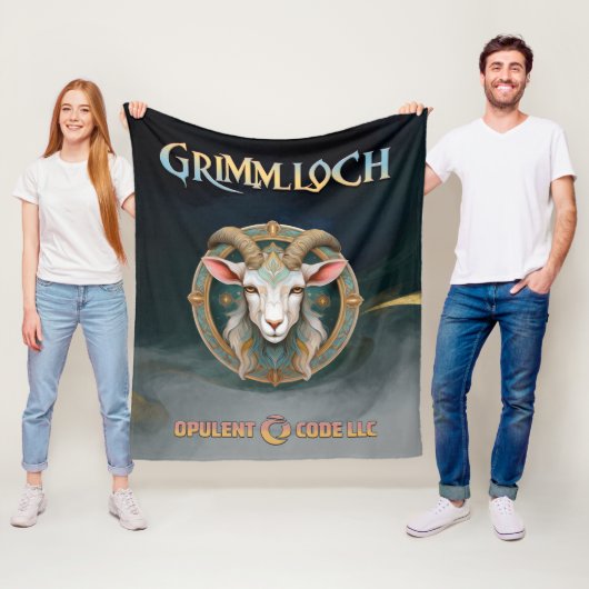 Grimmloch Goat Emblem Fantasy RPG フリースブランケット (インサイチュ)