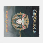 Grimmloch Goat Emblem Fantasy RPG フリースブランケット (正面(横))