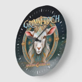 Grimmloch Goat Emblem Fantasy RPG ラージ壁時計 (傾斜)